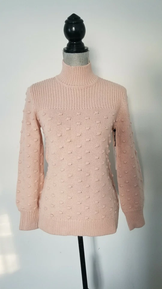 $99 Calvin Klein Mujer Palomitas Cuello Simulado Texturizado Pullover Suéter Top S Pequeño Foto 3 de 4