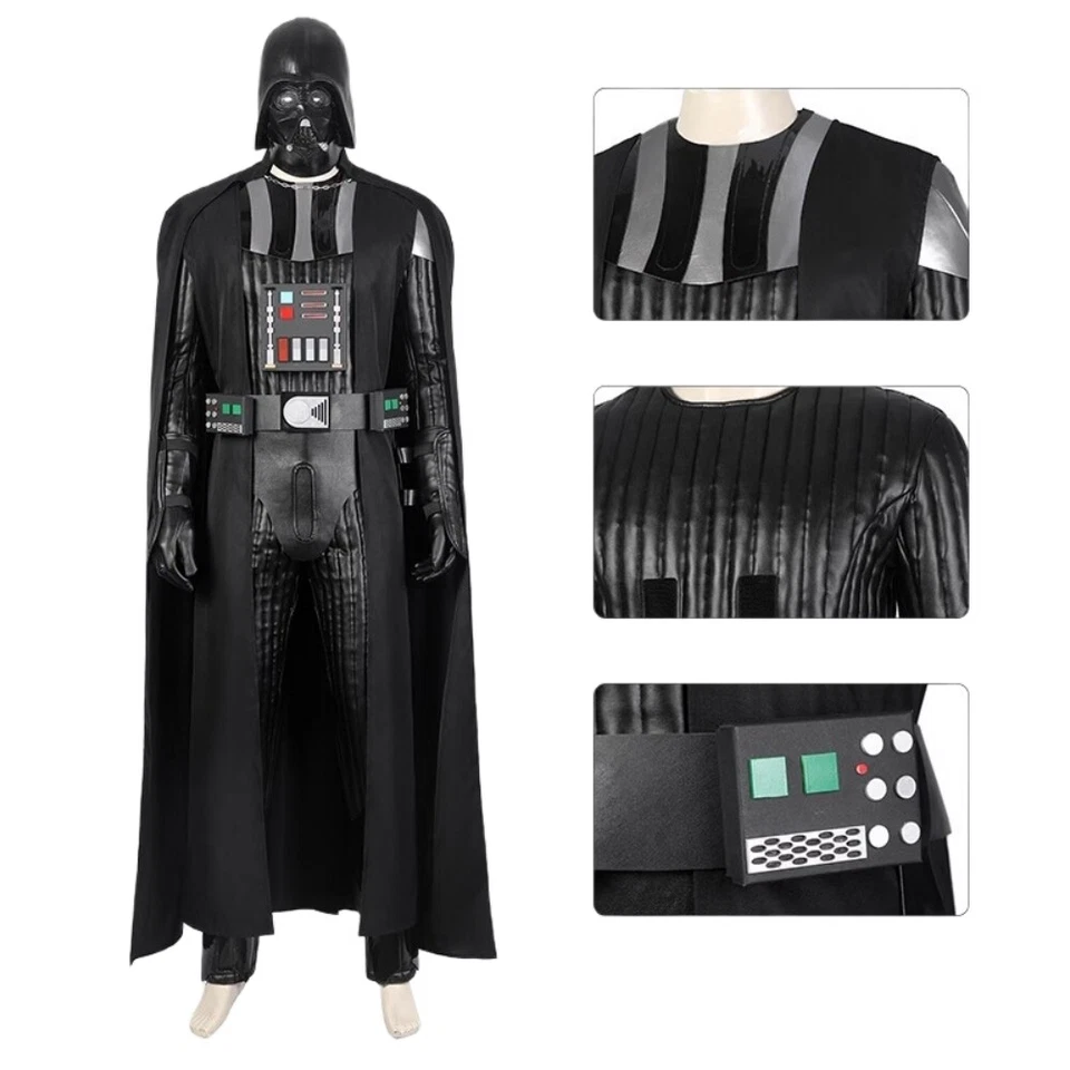 Star Wars Darth Vader Cosplay Costume Outfit Accessories Mens Full Set Halloween - Image 2 of 4