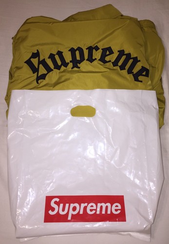 Supreme Old English Coaches Jacket Yellow 16 AW Gold Light Mastered XL Varsity X - Picture 6 of 6