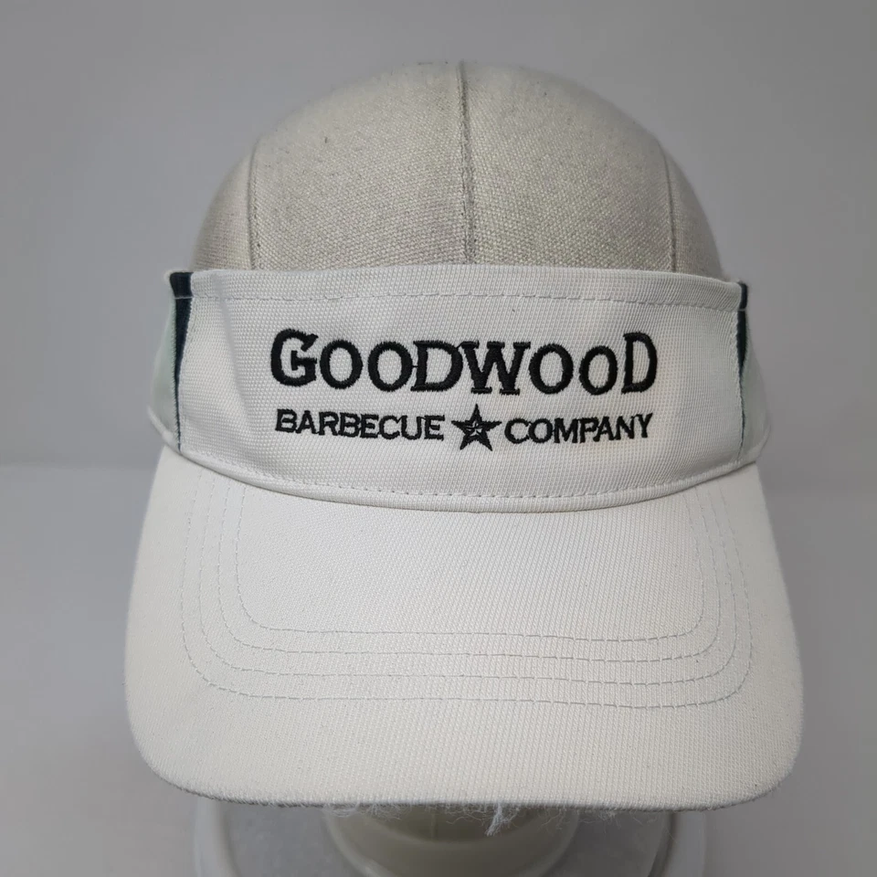 Sombrero visera Goodwood Barbecue Company con tirantes blanco talla única Sport-Tek Foto 2 de 4