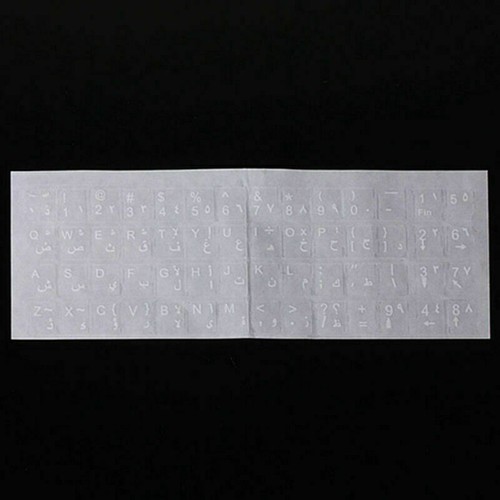 White Letter Arabic Layout Transparent Keyboard Sticker x B8S3 E3G7 19 V0V3 - Picture 3 of 12