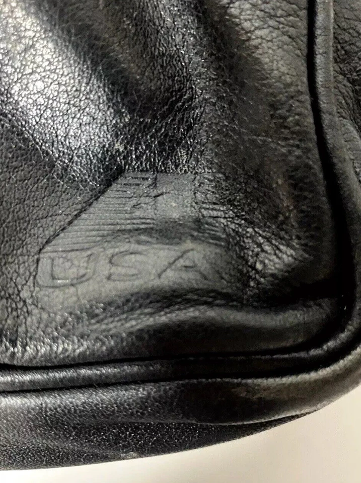 Bolso de Mano Ameribag Bandolera Rectángulo Cuero Negro Kingston NY EE. UU. Raro Foto 3 de 4
