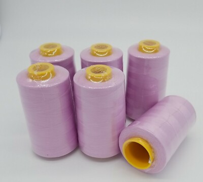 6 Big Spools Lilac T27 S2 Quality Serger Sewing Machine Thread 6000 YARDS / Cone
