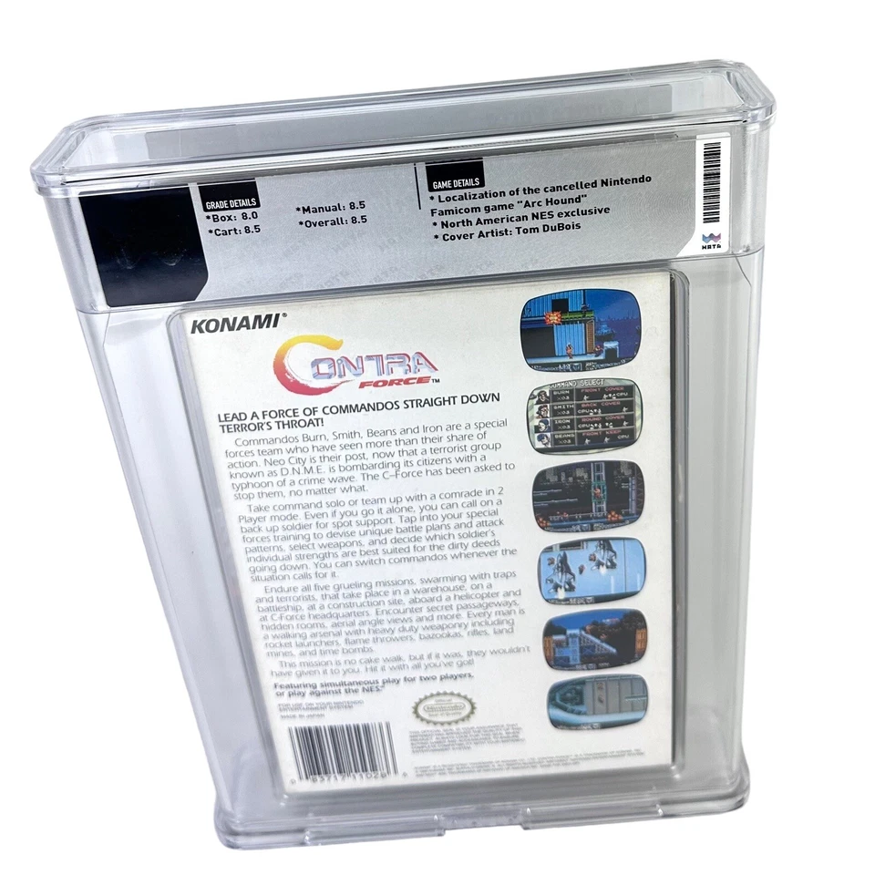 NES Contra 3 Force WATA 8.5 CIB Complete In Box Graded Nintendo Game - Image 4 of 4