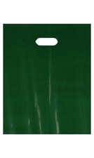 1000 Dark Green Plastic Bags Shopping Merchandise Retail Gift 12" x 15" Diecut