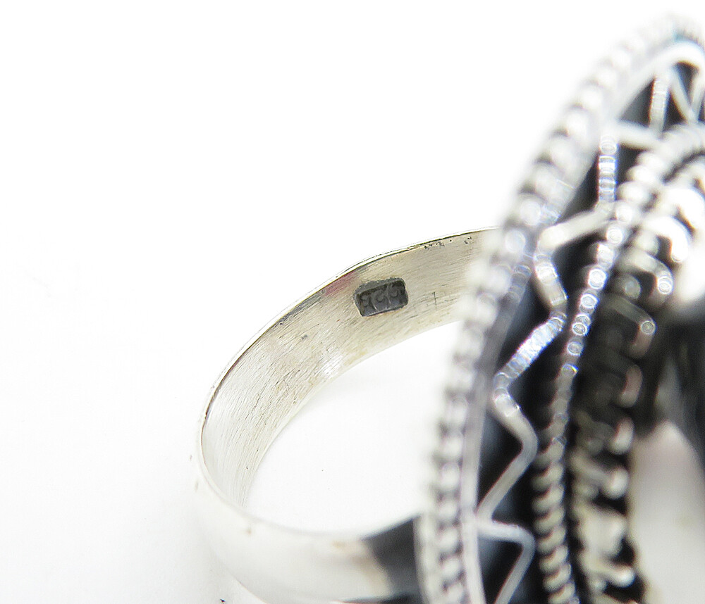 925 Sterling Silver  Faceted Ruby Bordered Shiny … - image 6