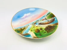 Vintage Soo Locks Sault Ste. Marie Michigan Hand Painted Nautical Docks Boats