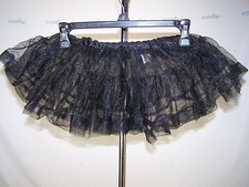 Costumes USA Full Black Petticoat Skirt Sheer Stretch Girl Child Small Medium