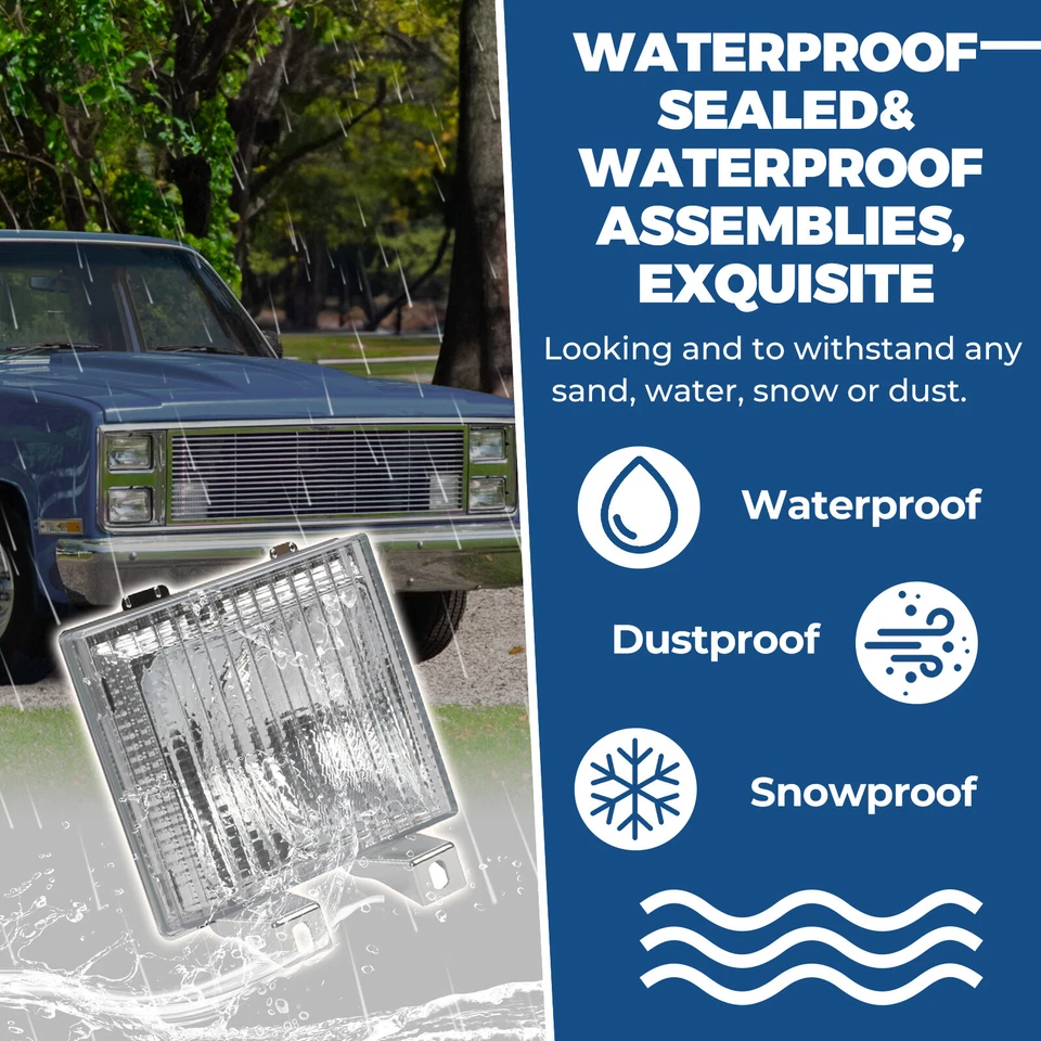 Lámpara de luz de señalización lateral de esquina con señal de giro transparente L&R para camioneta Chevy GMC Foto 3 de 4