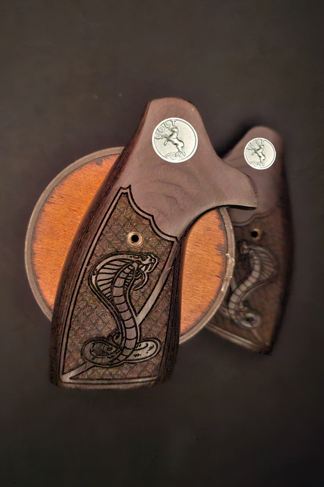 Colt King Cobra 2019-2025 Ext Target Grip "Double Dragons" Inset Cobra Opt Top