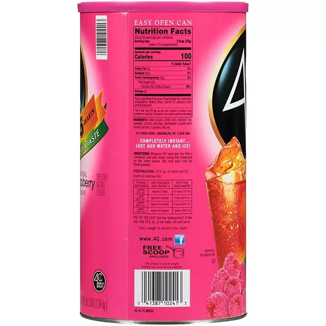 4C 35 QT Raspberry Iced Tea Mix (82.6 oz.) Fast Ship | eBay