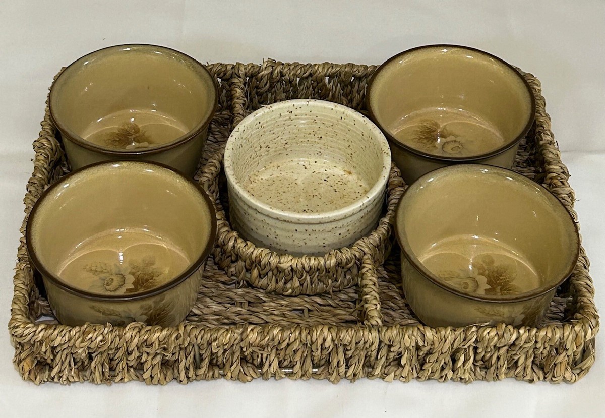 Denby Fine Stoneware Soufflé Serving Bowl Dish Set Antique Style