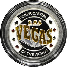 Casino Poker Table Poker Card Guard LAS VEGAS Silver