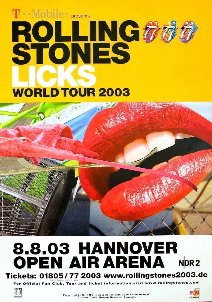 THE ROLLING STONES 2003 LICKS TOUR 1st PRINTING HANNOVER OPEN AIR