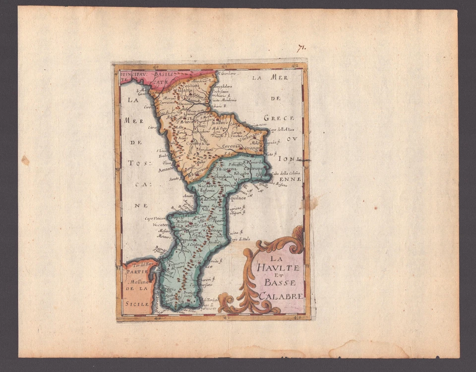 CALABRIA 1648  Philippe Briet- Carta geografica Originale Antica - Immagine 2 di 4