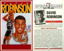 1992 Sports Cards David Robinson - San Antonio Spurs - 5" x 8" Giant Card - HOF