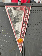 Vtg NBA Portland Trailblazers Vintage Western Conference Logo Basketball Pennant