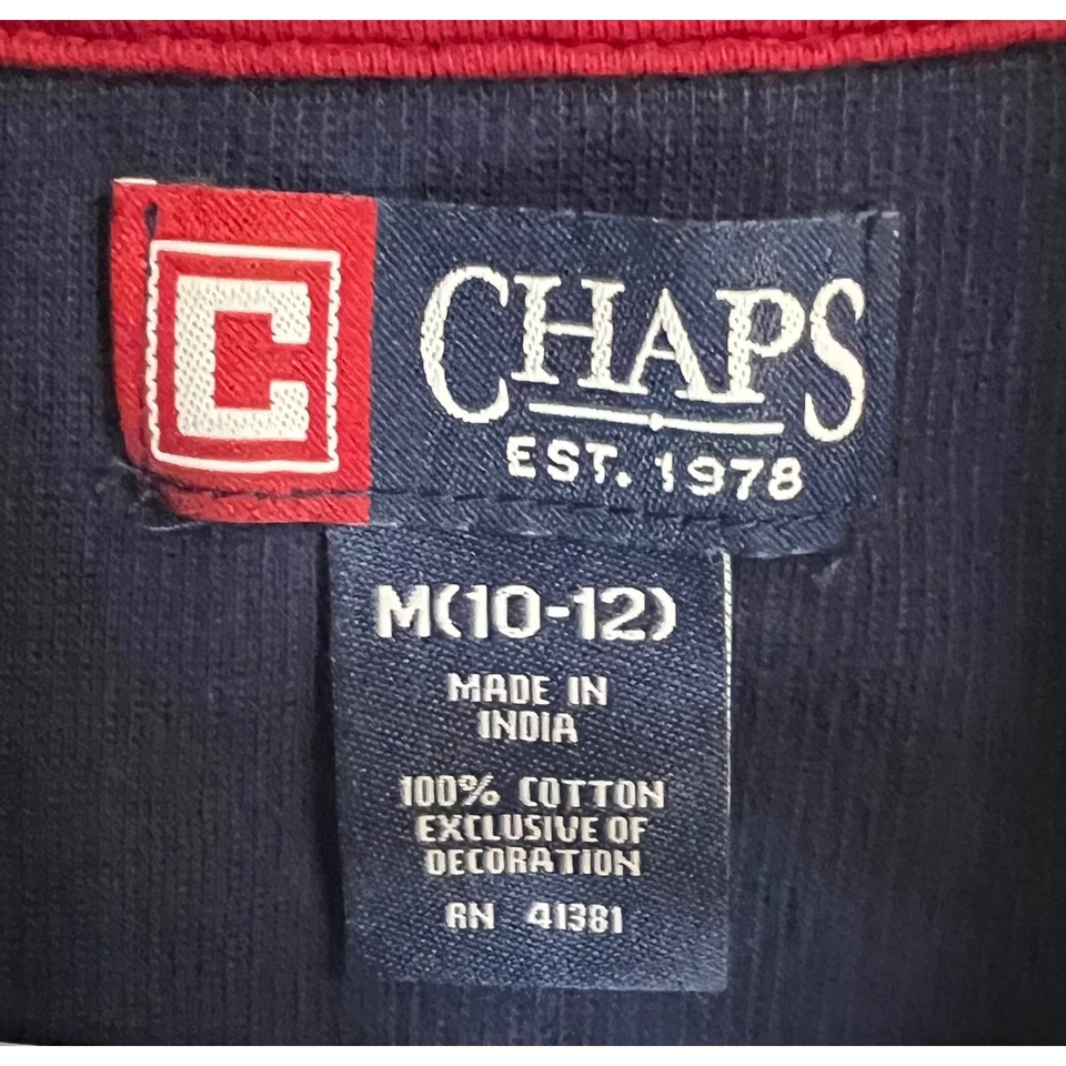 Chaps пуловер толстовка четверть молнии насмешливый шеи повседневный синий размер M (10-12) - Изображение 3 из 4