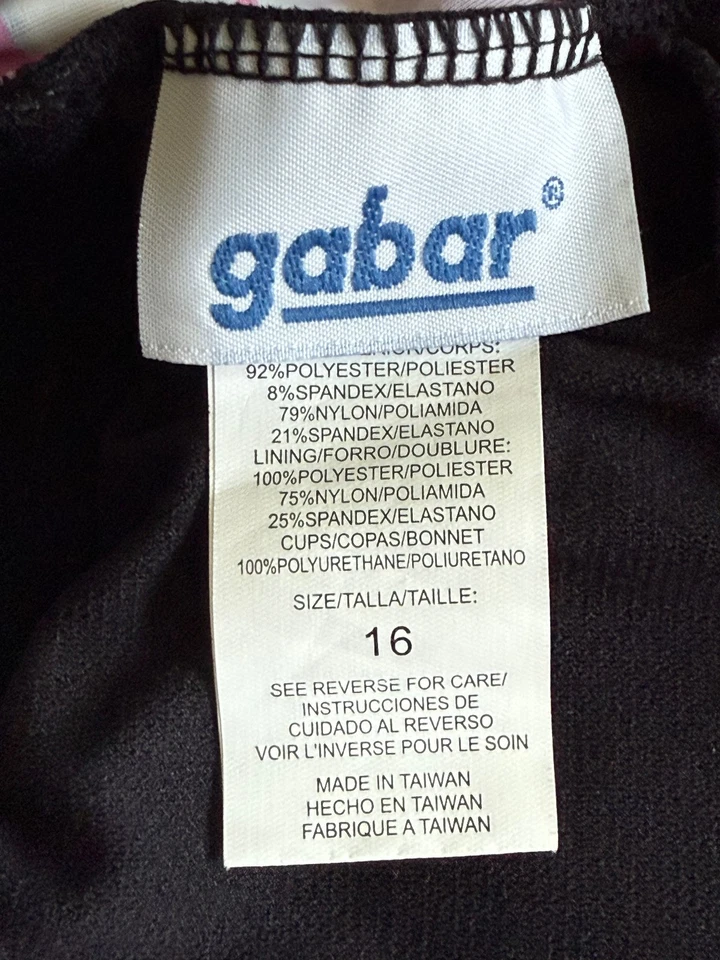 GABAR ЖЕНЩИН ЦЕЛЬНЫЙ КУПАЛЬНИК. РАЗМЕР: 16 РЕГУЛИРУЕМЫЙ РЕМЕНЬ ЦВЕТНОЙ В ПОЛОСКУ - Изображение 2 из 4