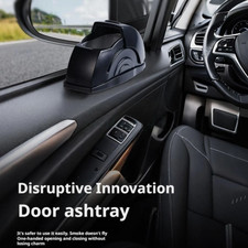 Car Door Mount Ashtray - Windproof Ash-Proof Metal Liner Auto Smoking Accessory