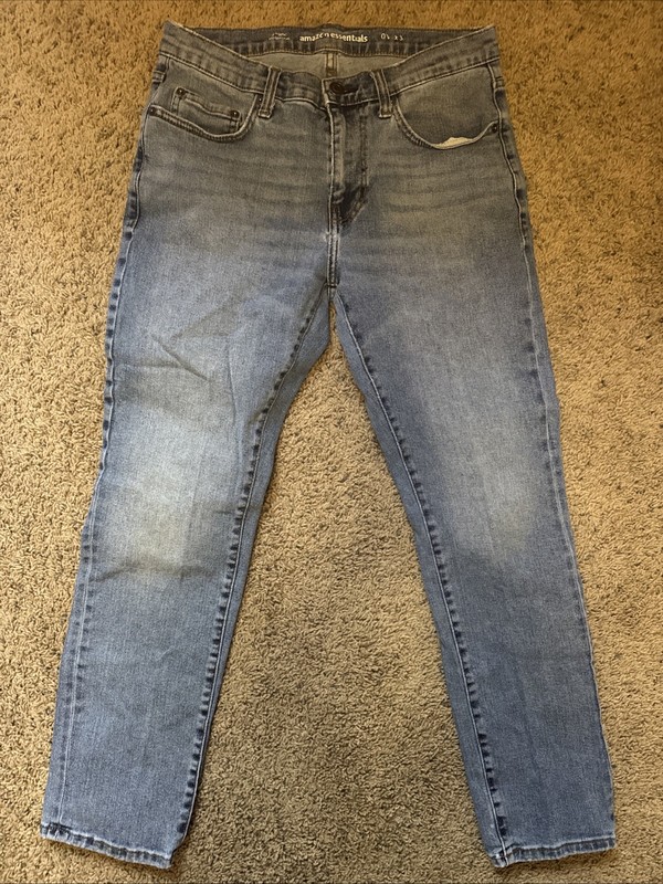Amazon Essentials 30W X 30L Denim Blue Jeans Men’s Straight Leg