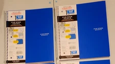 spiral Notebook five star 1 subject pocket collage Ruled BLUE 100 Sheet lot of 2