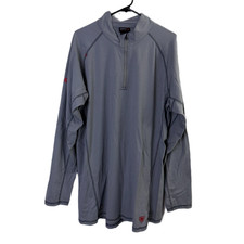 Ariat FR Cat 2 Shirt Mens XL Tall Gray Long Sleeve 1/4 Zip Flag USA Supima Work