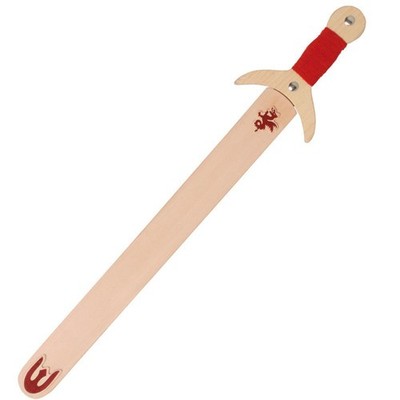 Bartl Drachenschwert Holz 60 cm Drachenemblem Spielzeugwaffe Fasching Karneval