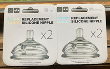 COMO TOMO Replacement Silicone Nipple Two 2-Packs, 2 Two Hole and 2 Three Hole