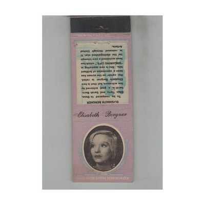 Matchbook Cover - 1930s Movie Star Elisabeth Bergner Orchid