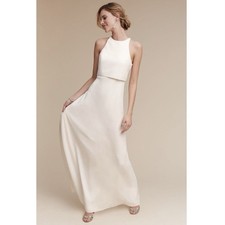 BHLDN Jill Stuart Iva Crepe Maxi Dressin Ivory (4)