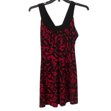 INC International Concepts Women's Red Black Sleeveless Mini Dress Size Medium