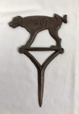 NO Dog Urinating / Defecating Cast Iron Lawn Stake Yard Sign
