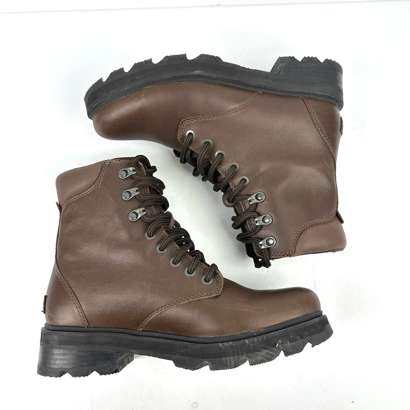 sorel lennix leather lace up combat waterproof boots