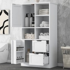 Bathroom Storage Cabinet W Doors Drawers Multiple Storage Space