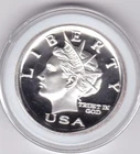 LADY LIBERTY DOLLAR - ONE OUNCE FINE SILVER ROUND IN CAPSULE