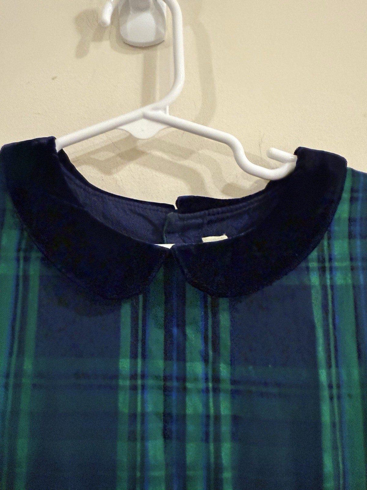 JoJo Maman Bebe Navy & Green Plaid Party Dress, Toddler Size 5-6 Yrs Holiday