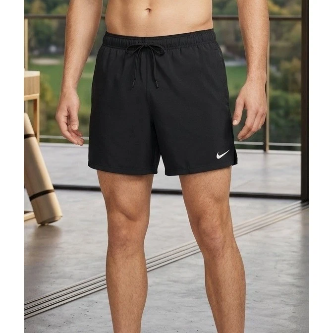 Nike Dri-FIT Black Athletic Running Shorts Men's L Pockets Athletic Running Gym