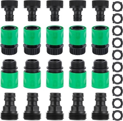 20PCS Plastic Water Hose Quick Connect Fittings for Garden Hose 3/4 Inch GHT