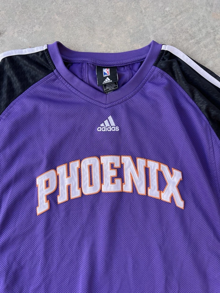 Vintage Phoenix Suns Shirt 2XL Grant Hill Game Used Warm Up Purple NBA Adidas - Image 3 of 4