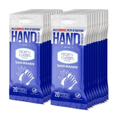 Nice N Clean Sensitive Skin Wet Hand Wipes Blue Infused 400 Count Pack NEW