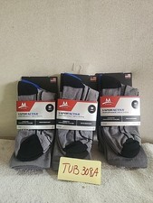 Six Pair Mission Vapor Active Performance Crew Socks Men Size Medium