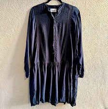 Ganni Black Pintuck Lace Tunic Dress Size 12