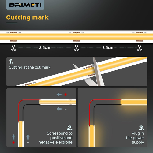 Striscia LED COB 12V 5M Luce LED Tubo Interno Autoadesivo 4000K Bianco Naturale - Foto 6 di 12