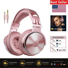 Professional Pink Wired Over-Ear Headphones for DJs - Excellent Sound Isolation