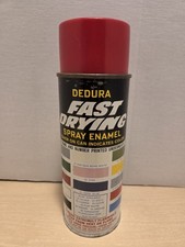 Vintage c 1975 Dedura Fast Drying Spray Enamel Paint Can - Mostly Full - Red