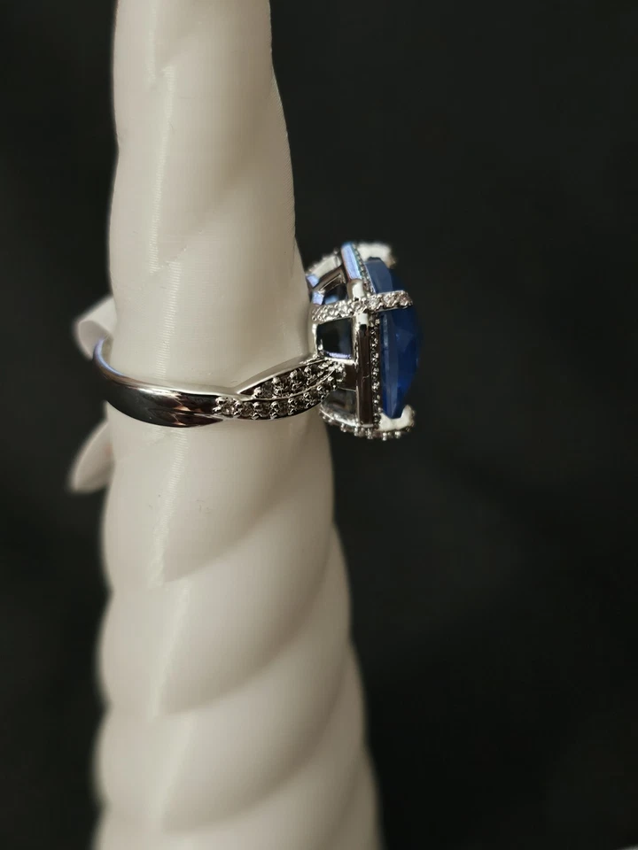 Ring Bomb Party OG Ring RG94052 "Sparkle In The Sun" Rhodium/Ocean Blue Quartz - Image 3 of 4