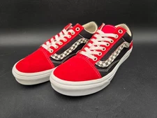 VANS Shoes Mens 7 Old Skool Victory Sidestripe Red Black Skater Suede Canvas