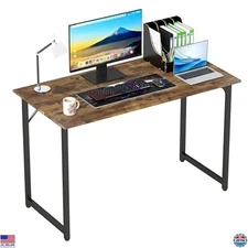 PayLessHere | 47 Inch Computer Desk | Brown | Office Desk with Metal Frame,