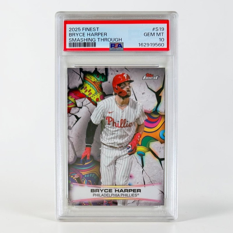 2025 Topps Finest Bryce Harper Smashing Through #S-19  PSA 10